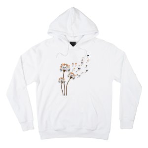 Papillon Dogs Flower Fly Dandelion Dog Mama Dog Lover Hoodie