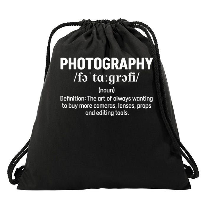 Photography Definition Funny Photographer Drawstring Bag