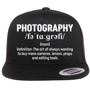 Photography Definition Funny Photographer Flat Bill Trucker Hat