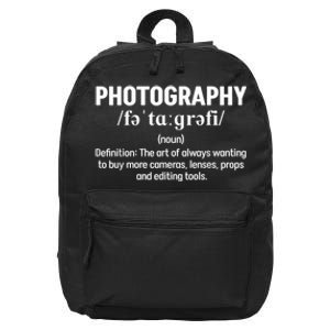 Photography Definition Funny Photographer 16 in Basic Backpack