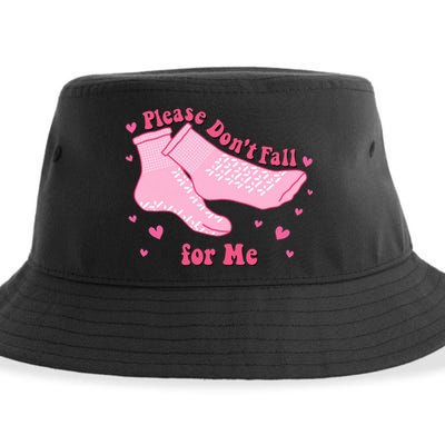 Please Dont Fall For Me Funny Nurse Valentine Sustainable Bucket Hat