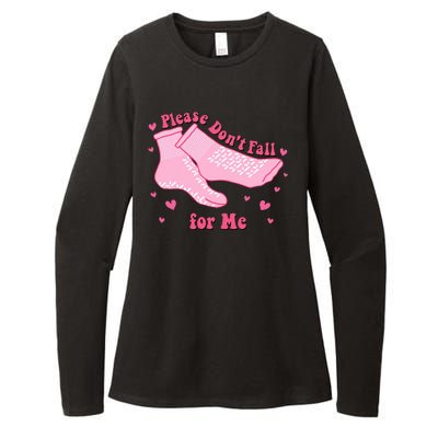 Please Dont Fall For Me Funny Nurse Valentine Womens CVC Long Sleeve Shirt