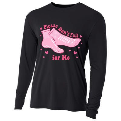 Please Dont Fall For Me Funny Nurse Valentine Cooling Performance Long Sleeve Crew