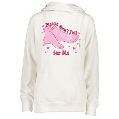 Please Dont Fall For Me Funny Nurse Valentine Womens Funnel Neck Pullover Hood