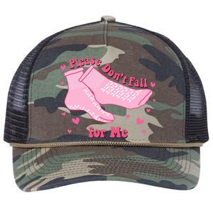 Please Dont Fall For Me Funny Nurse Valentine Retro Rope Trucker Hat Cap