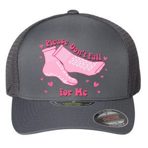 Please Dont Fall For Me Funny Nurse Valentine Flexfit Unipanel Trucker Cap