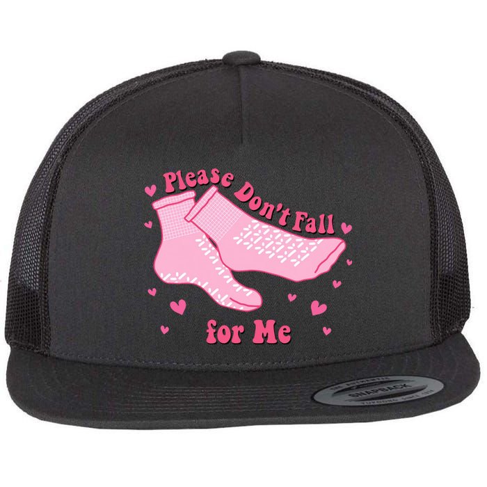 Please Dont Fall For Me Funny Nurse Valentine Flat Bill Trucker Hat