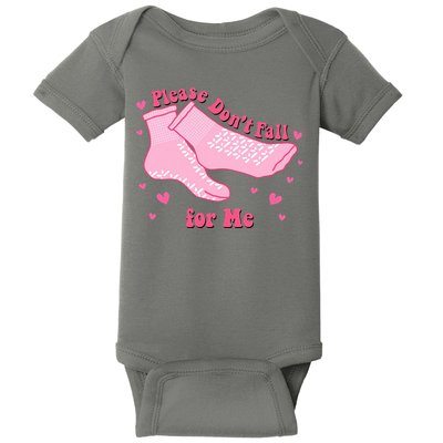 Please Dont Fall For Me Funny Nurse Valentine Baby Bodysuit