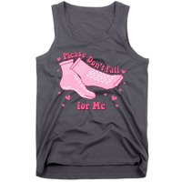 Please Dont Fall For Me Funny Nurse Valentine Tank Top