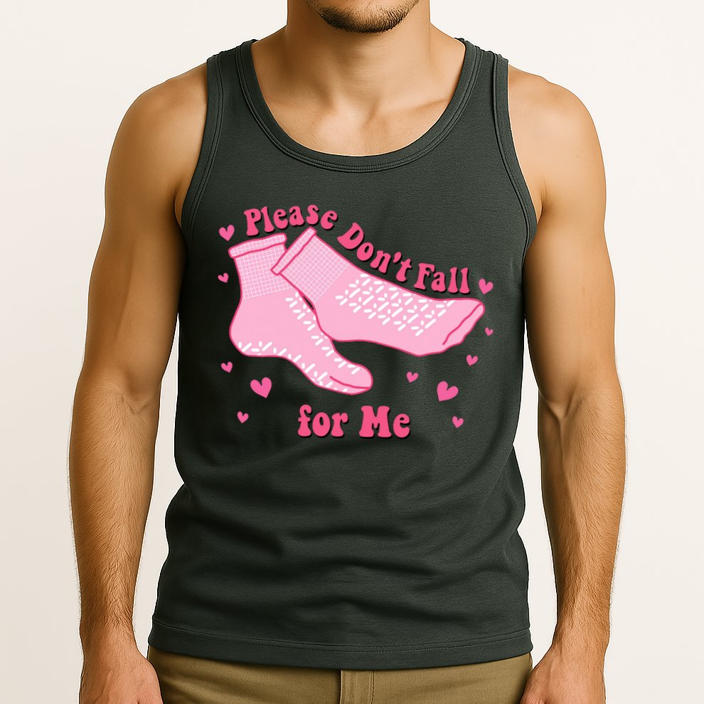 Please Dont Fall For Me Funny Nurse Valentine Tank Top