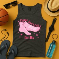 Please Dont Fall For Me Funny Nurse Valentine Tank Top
