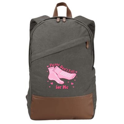 Please Dont Fall For Me Funny Nurse Valentine Cotton Canvas Backpack