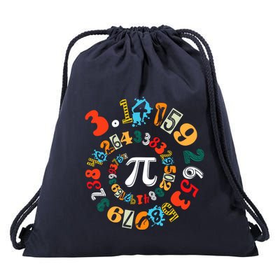 Pi Day Funny Math Lover 3.14 Spiral Pi Drawstring Bag
