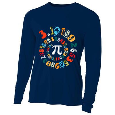 Pi Day Funny Math Lover 3.14 Spiral Pi Cooling Performance Long Sleeve Crew