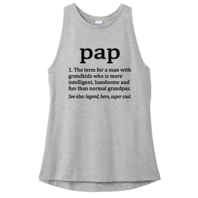 Pap Definition Funny Pap Grandpa Ladies PosiCharge Tri-Blend Wicking Tank