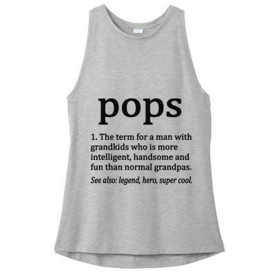 Pops Definition Funny Pops Grandpa Ladies PosiCharge Tri-Blend Wicking Tank