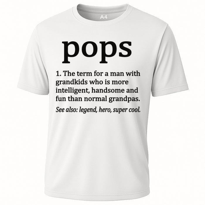 Pops Definition Funny Pops Grandpa Cooling Performance Crew T-Shirt