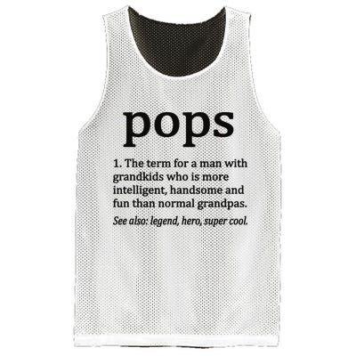Pops Definition Funny Pops Grandpa Mesh Reversible Basketball Jersey Tank