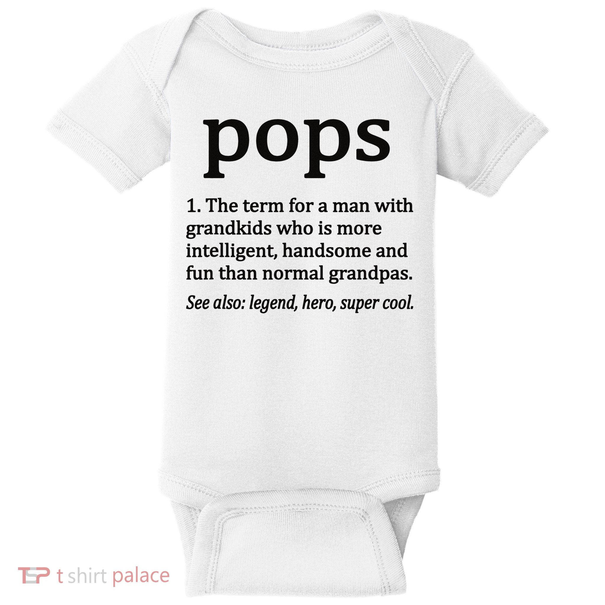 Pops Definition Funny Pops Grandpa Baby Bodysuit