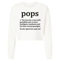 Pops Definition Funny Pops Grandpa Cropped Pullover Crew