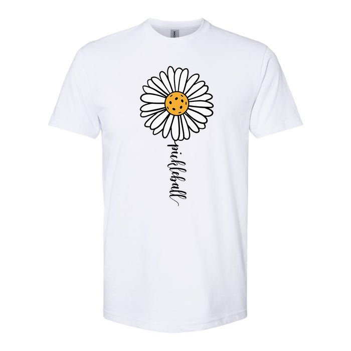 Pickleball Daisy Flower Softstyle CVC T-Shirt