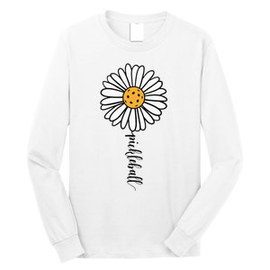 Pickleball Daisy Flower Long Sleeve Shirt