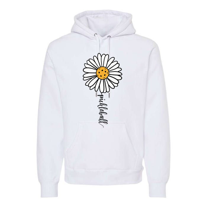 Pickleball Daisy Flower Premium Hoodie