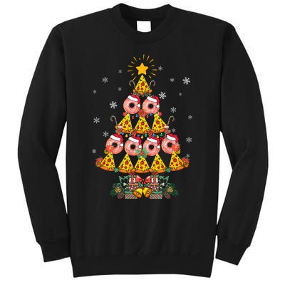 Pizza & Donut Funny Christmas Tree Merry Xmas Crustmas Light Sweatshirt