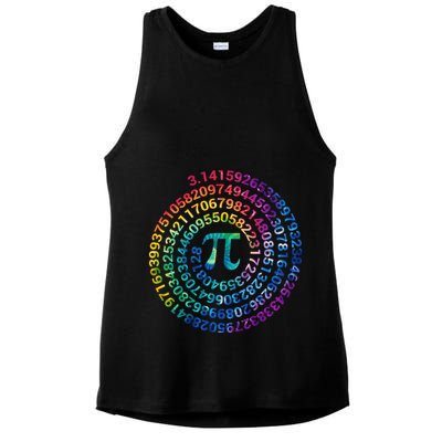 Pi Day For Math Lovers 3 14 Nerdy Symbols Tie Dye Numbers Funny Gift Ladies PosiCharge Tri-Blend Wicking Tank