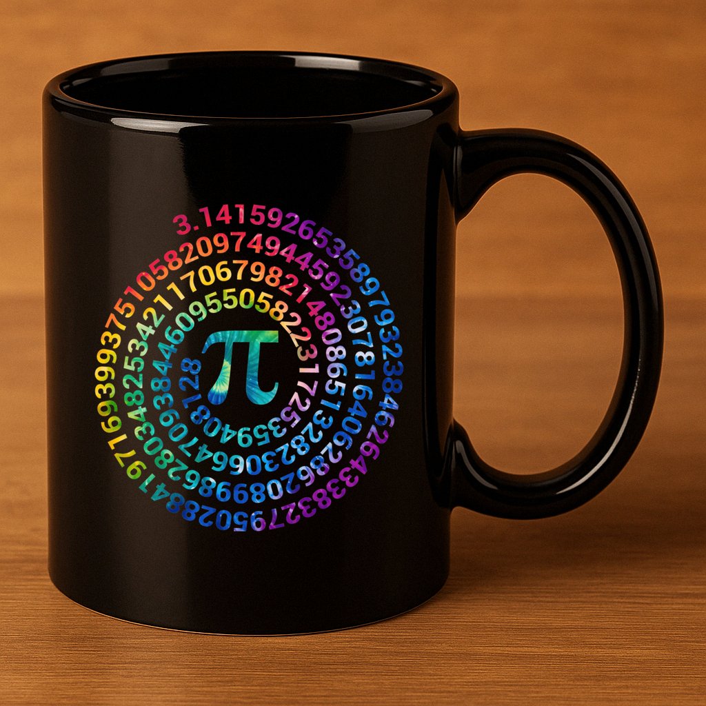 Pi Day For Math Lovers 3 14 Nerdy Symbols Tie Dye Numbers Funny Gift 11oz C Handle Ceramic Mug