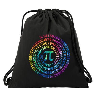 Pi Day For Math Lovers 3 14 Nerdy Symbols Tie Dye Numbers Funny Gift Drawstring Bag