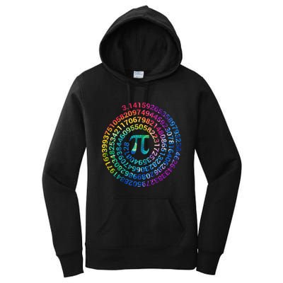 Pi Day For Math Lovers 3 14 Nerdy Symbols Tie Dye Numbers Funny Gift Women's Pullover Hoodie