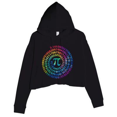 Pi Day For Math Lovers 3 14 Nerdy Symbols Tie Dye Numbers Funny Gift Crop Fleece Hoodie
