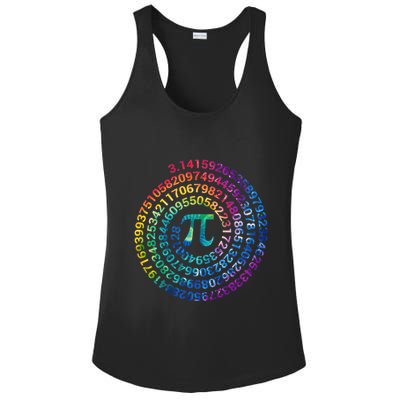 Pi Day For Math Lovers 3 14 Nerdy Symbols Tie Dye Numbers Funny Gift Ladies PosiCharge Competitor Racerback Tank