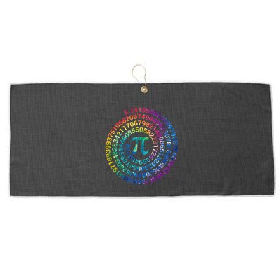 Pi Day For Math Lovers 3 14 Nerdy Symbols Tie Dye Numbers Funny Gift Large Microfiber Waffle Golf Towel