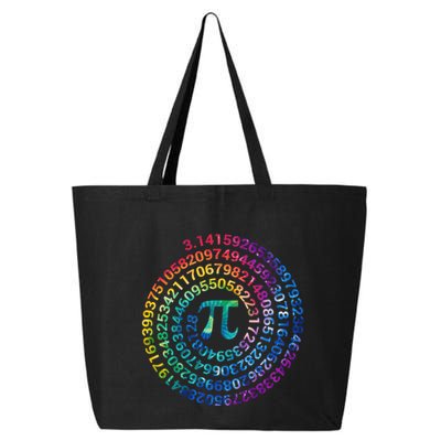 Pi Day For Math Lovers 3 14 Nerdy Symbols Tie Dye Numbers Funny Gift 25L Jumbo Tote