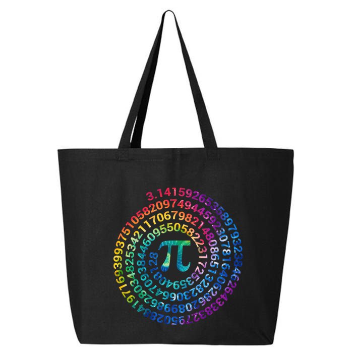 Pi Day For Math Lovers 3 14 Nerdy Symbols Tie Dye Numbers Funny Gift 25L Jumbo Tote