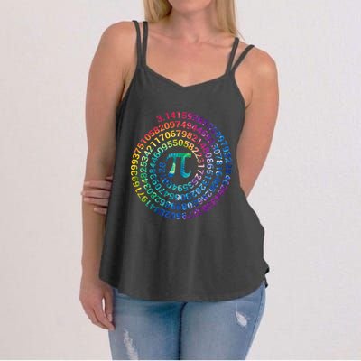 Pi Day For Math Lovers 3 14 Nerdy Symbols Tie Dye Numbers Funny Gift Women's Strappy Tank