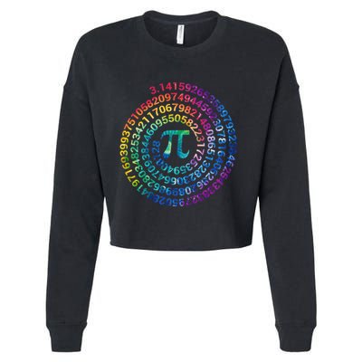 Pi Day For Math Lovers 3 14 Nerdy Symbols Tie Dye Numbers Funny Gift Cropped Pullover Crew
