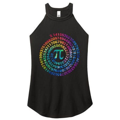 Pi Day For Math Lovers 3 14 Nerdy Symbols Tie Dye Numbers Funny Gift Women's Perfect Tri Rocker Tank