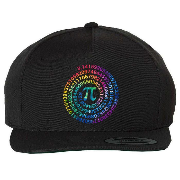 Pi Day For Math Lovers 3 14 Nerdy Symbols Tie Dye Numbers Funny Gift Wool Snapback Cap