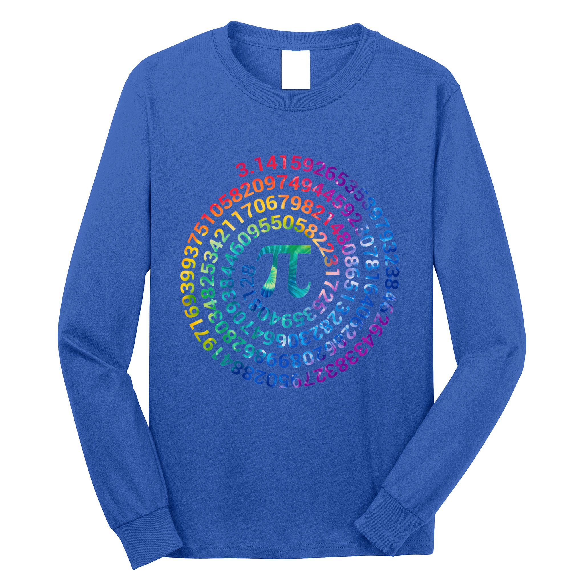 Pi Day For Math Lovers 3 14 Nerdy Symbols Tie Dye Numbers Funny Gift Long Sleeve Shirt