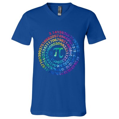 Pi Day For Math Lovers 3 14 Nerdy Symbols Tie Dye Numbers Funny Gift V-Neck T-Shirt