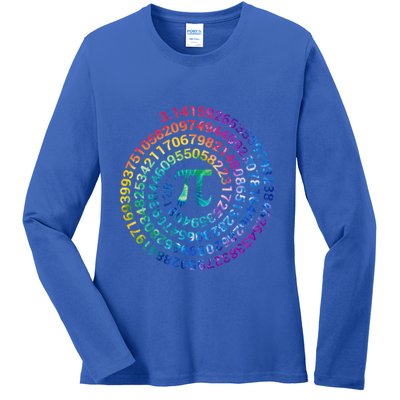 Pi Day For Math Lovers 3 14 Nerdy Symbols Tie Dye Numbers Funny Gift Ladies Long Sleeve Shirt