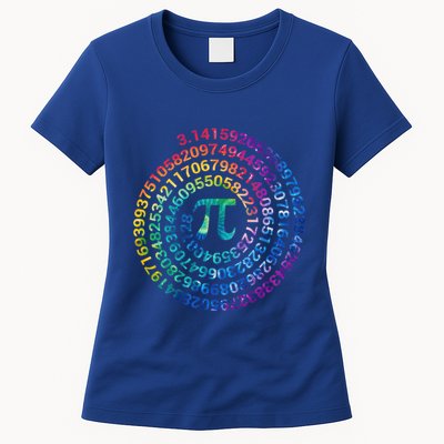 Pi Day For Math Lovers 3 14 Nerdy Symbols Tie Dye Numbers Funny Gift Womens T-Shirt