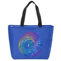 Pi Day For Math Lovers 3 14 Nerdy Symbols Tie Dye Numbers Funny Gift Zip Tote Bag