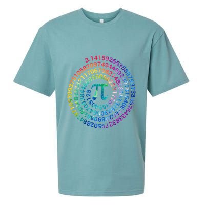 Pi Day For Math Lovers 3 14 Nerdy Symbols Tie Dye Numbers Funny Gift Sueded Cloud Jersey T-Shirt