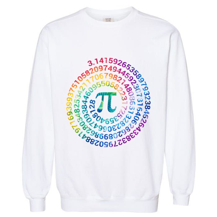 Pi Day For Math Lovers 3 14 Nerdy Symbols Tie Dye Numbers Funny Gift Garment-Dyed Sweatshirt