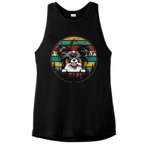 Papillion Dog Father's Day Christmas For Dog Dad Mom Ladies PosiCharge Tri-Blend Wicking Tank