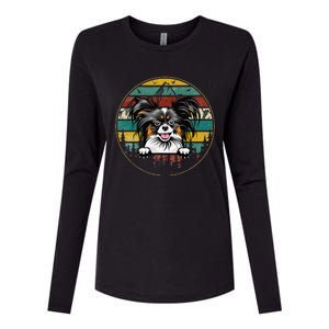 Papillion Dog Father's Day Christmas For Dog Dad Mom Womens Cotton Relaxed Long Sleeve T-Shirt